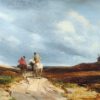 Attributed to Richard Parkes Bonington (1802-1828) Travellers on a Road in Normandy, with a Spire in the Distance ,19th Century Romantic