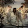 Paul Emile Chabas (1869-1937): Lillies, Nude Gathering Lillies In A Pond. European