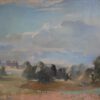 Teng-Hiok Chiu (1903-1972): Essex Landscape with Pond, Farmhouse and Windmill