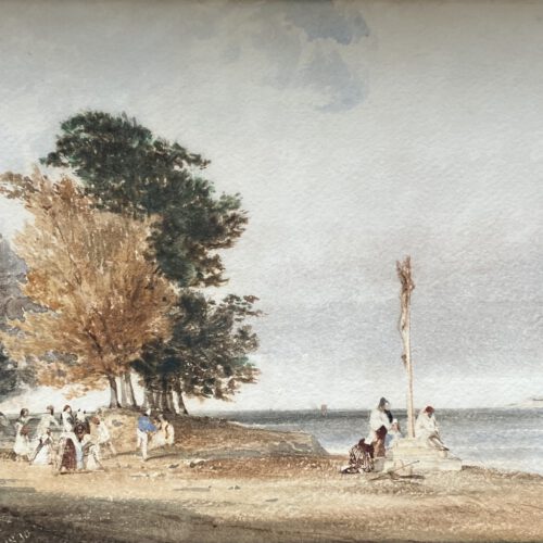 Thomas Shotter Boys NWS (1803-1874): Figures Beside an Estruary