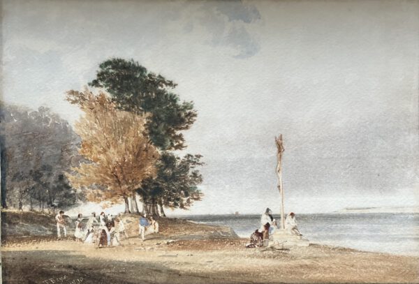 Thomas Shotter Boys NWS (1803-1874): Figures Beside an Estruary