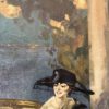 Néstor Martín-Fernández de la Torre (1887-1938): Spanish Lady with Fan on a Balcony overlooking the Sea