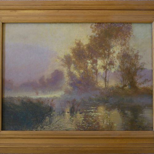 Albert Gabriel Rigolot (1862-1932): Sunset over a River