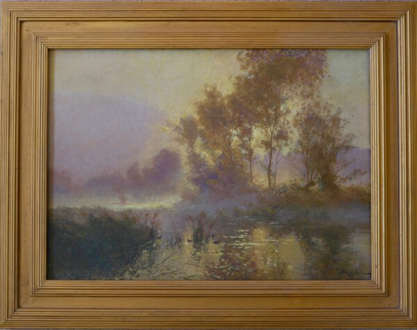 Albert Gabriel Rigolot (1862-1932): Sunset over a River