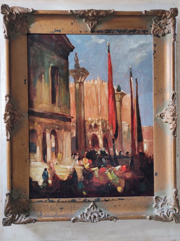 The Library and The Doges Palace, Venice by Sir Frank Brangwyn RA, RBA , RWS (1867-1956)