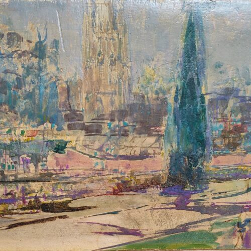 Walcot William  Walcot (1874-1943), London View with Park and Spire.