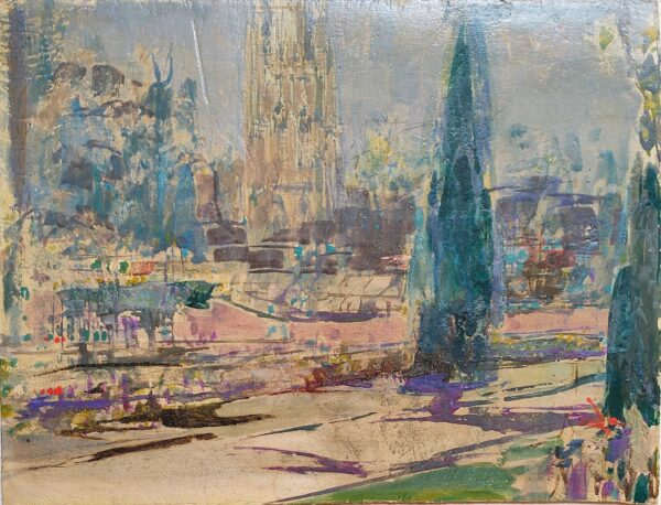 Walcot William  Walcot (1874-1943), London View with Park and Spire.