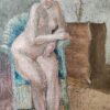 Seated Nude in a Green Armchair by Mary Potter (1900-1981) Modern British