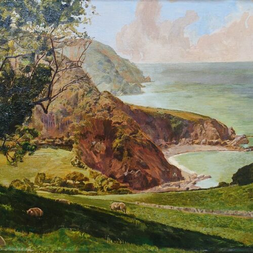 Algernon Mayow Talmage RA (1871-1939)  Lee Abbey , North Devon Coast.